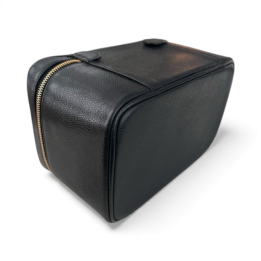 CHANEL Rare 1997 Mirrored Vanity Cosmetic Case / Make Up Bag / Caviar Leather - Picture 9 of 16